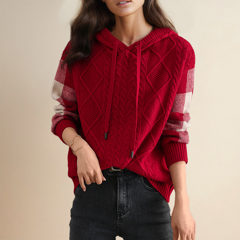 Emily Cozy Cable Knit Hoodie