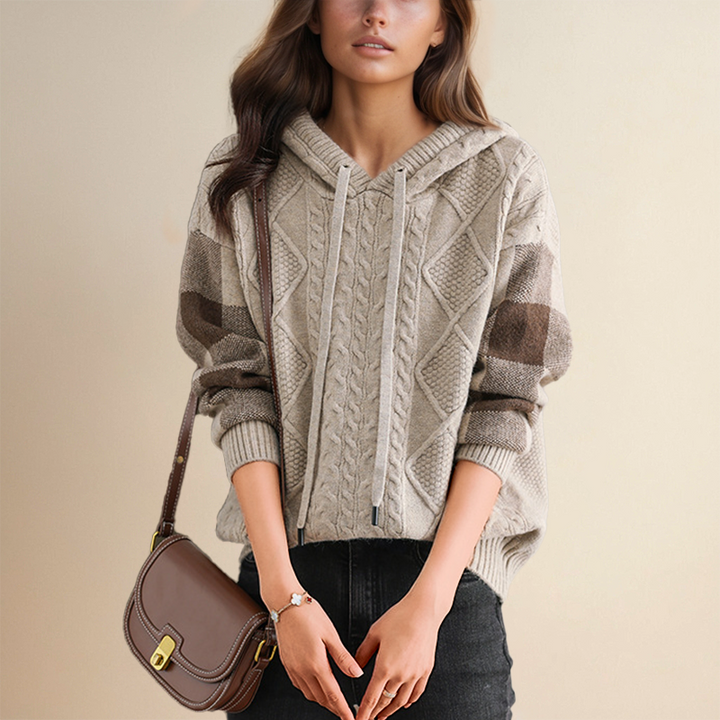 Emily Cozy Cable Knit Hoodie