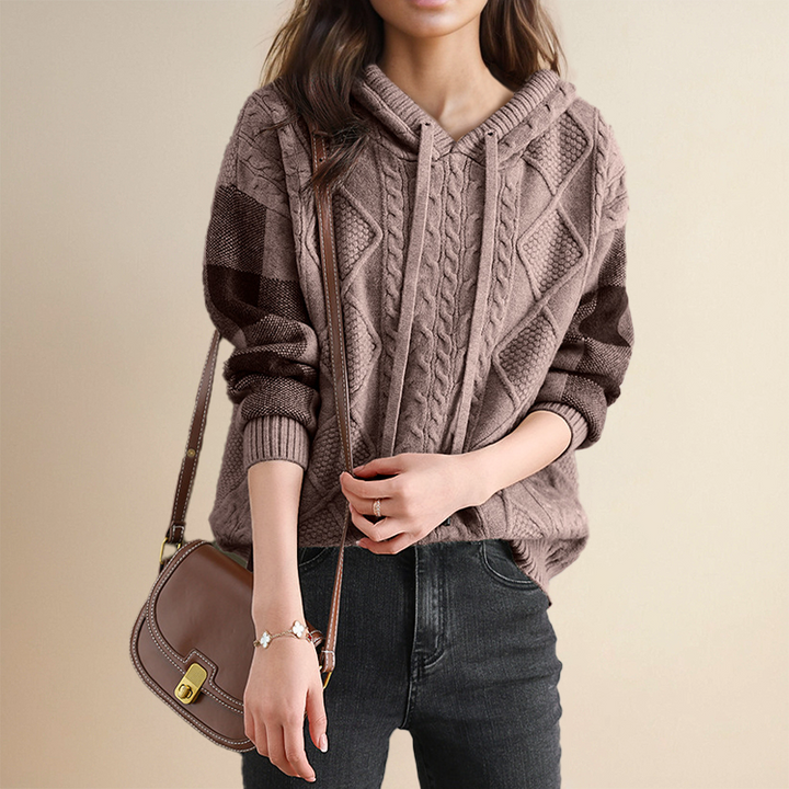 Emily Cozy Cable Knit Hoodie