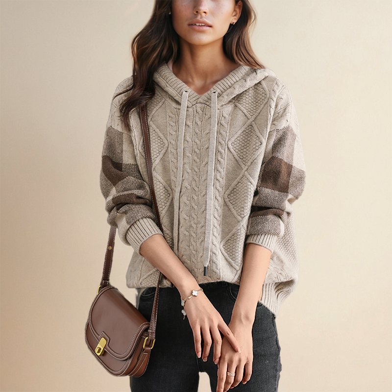Emily Cozy Cable Knit Hoodie