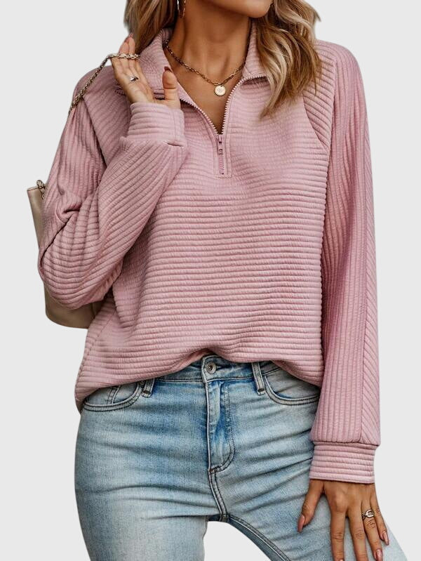 Molly Chic Half-Zip Knit Sweater