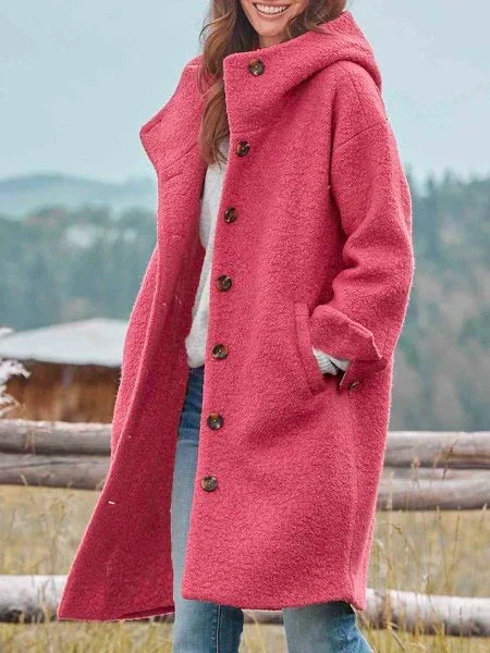 Audrey Cozy Button-Front Outdoor Jacket