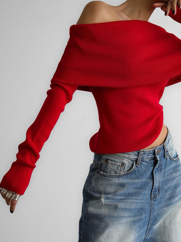 Erica Elegant Off-Shoulder Sweater