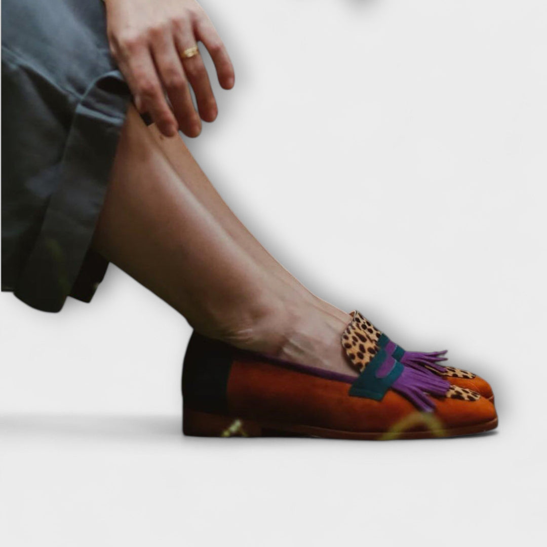 Fallon Leopard Print Brown Loafer