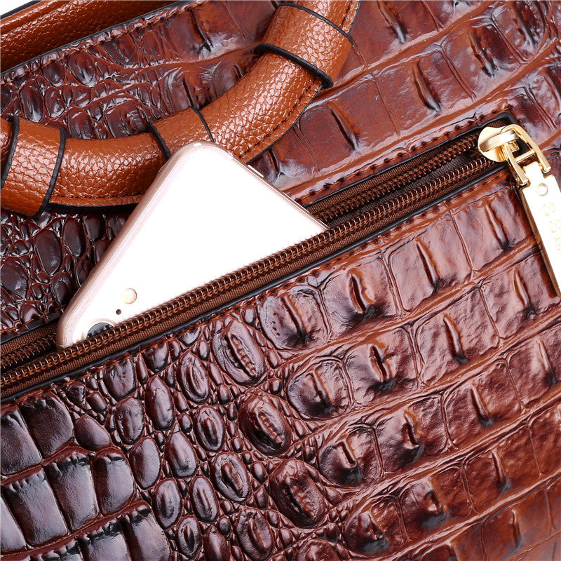 Jaye Stylish Crocodile-Pattern Handbag
