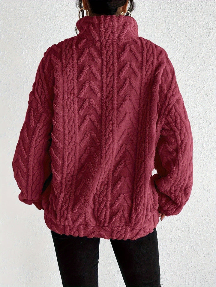 Aila Fluffy Zip-Up Sweater