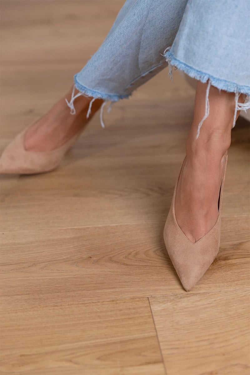 Suede Slingback Pumps