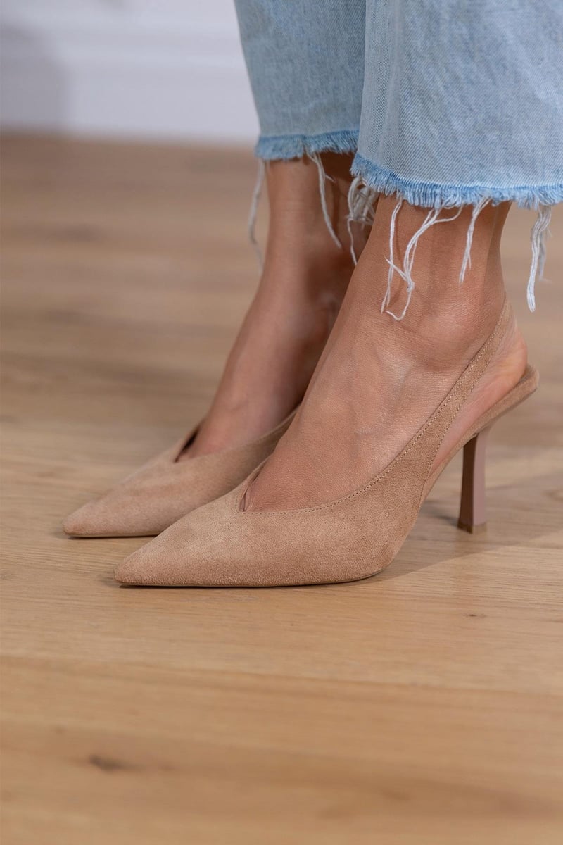 Suede Slingback Pumps